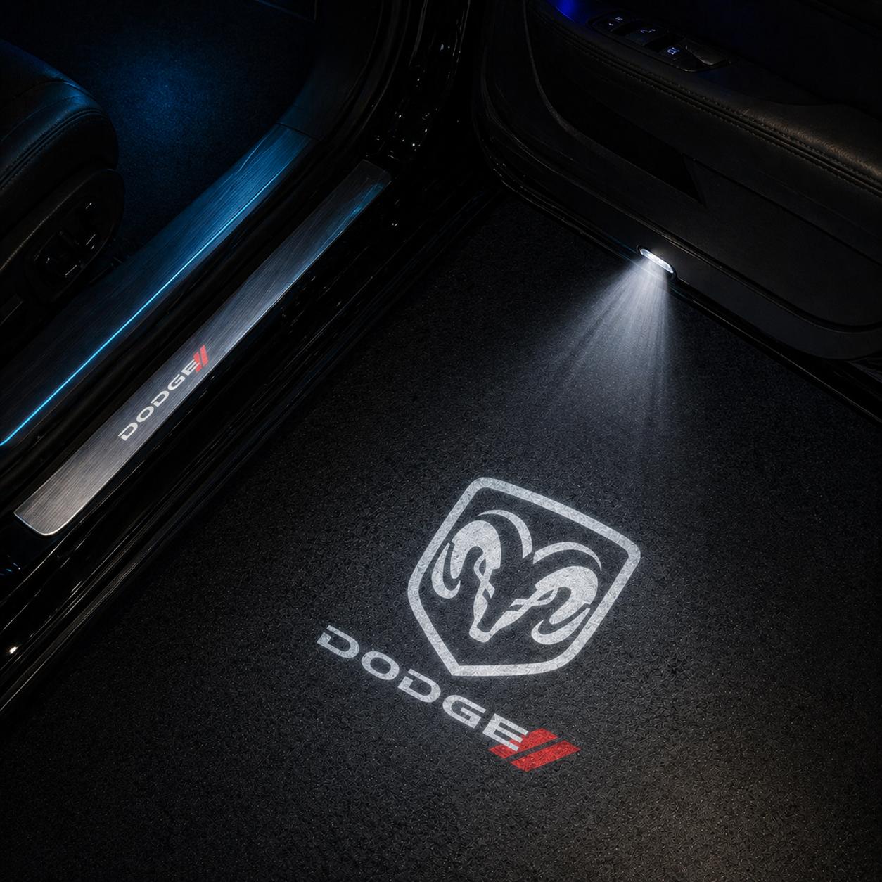 DYUHOP Dodge Logo Wireless Welcome Light - 1 Pair