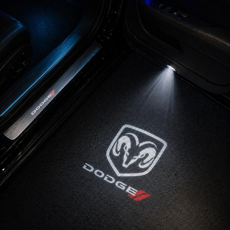 DYUHOP Dodge Logo Wireless Welcome Light - 1 Pair