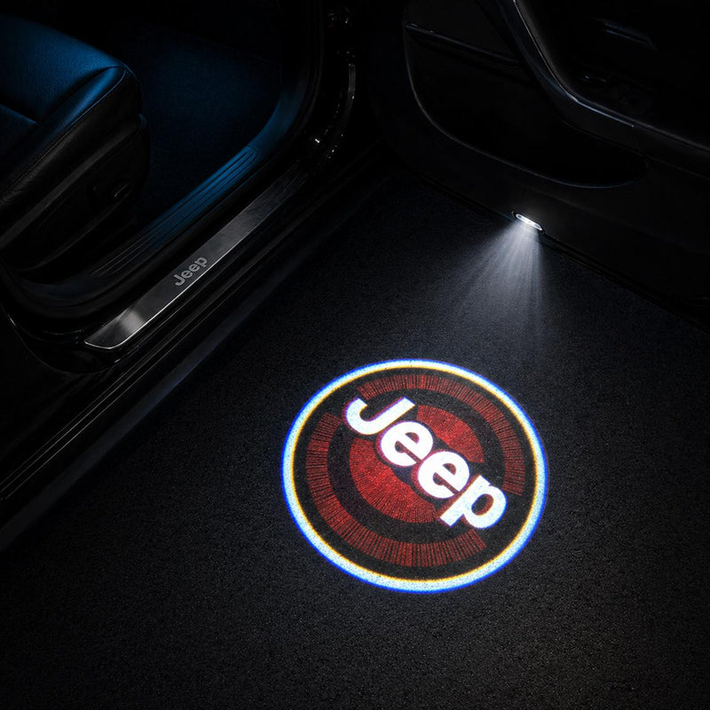 DYUHOP Jeep Red Logo Wireless Welcome Light - 1 Pair