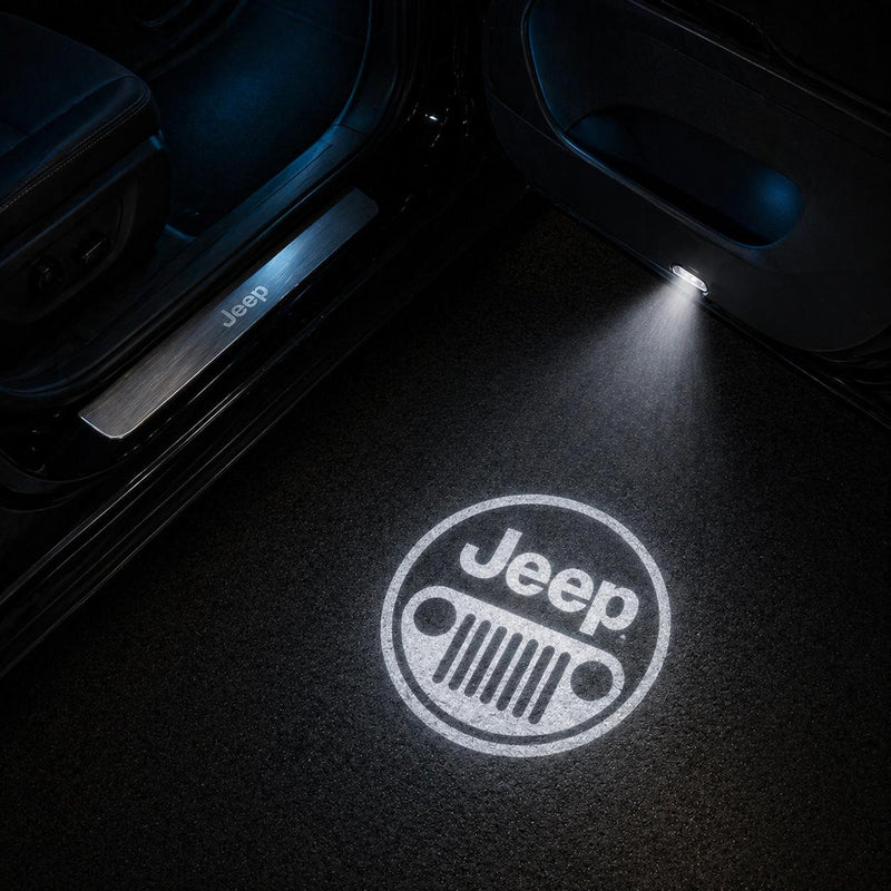 DYUHOP Jeep White Logo Wireless Welcome Light - 1 Pair