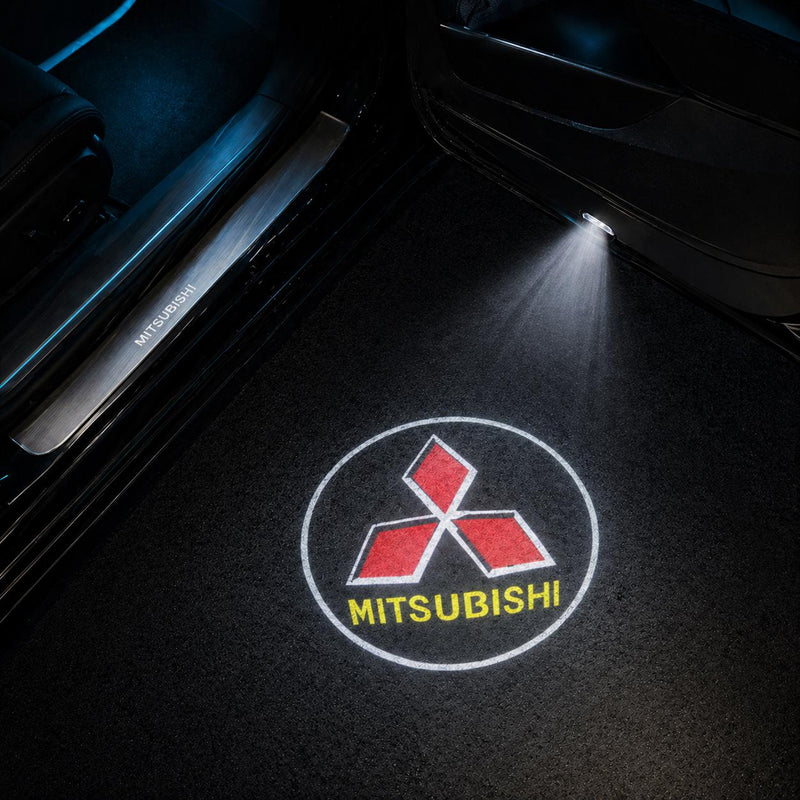DYUHOP Mitsubishi Red Logo Wireless Welcome Light - 1 Pair