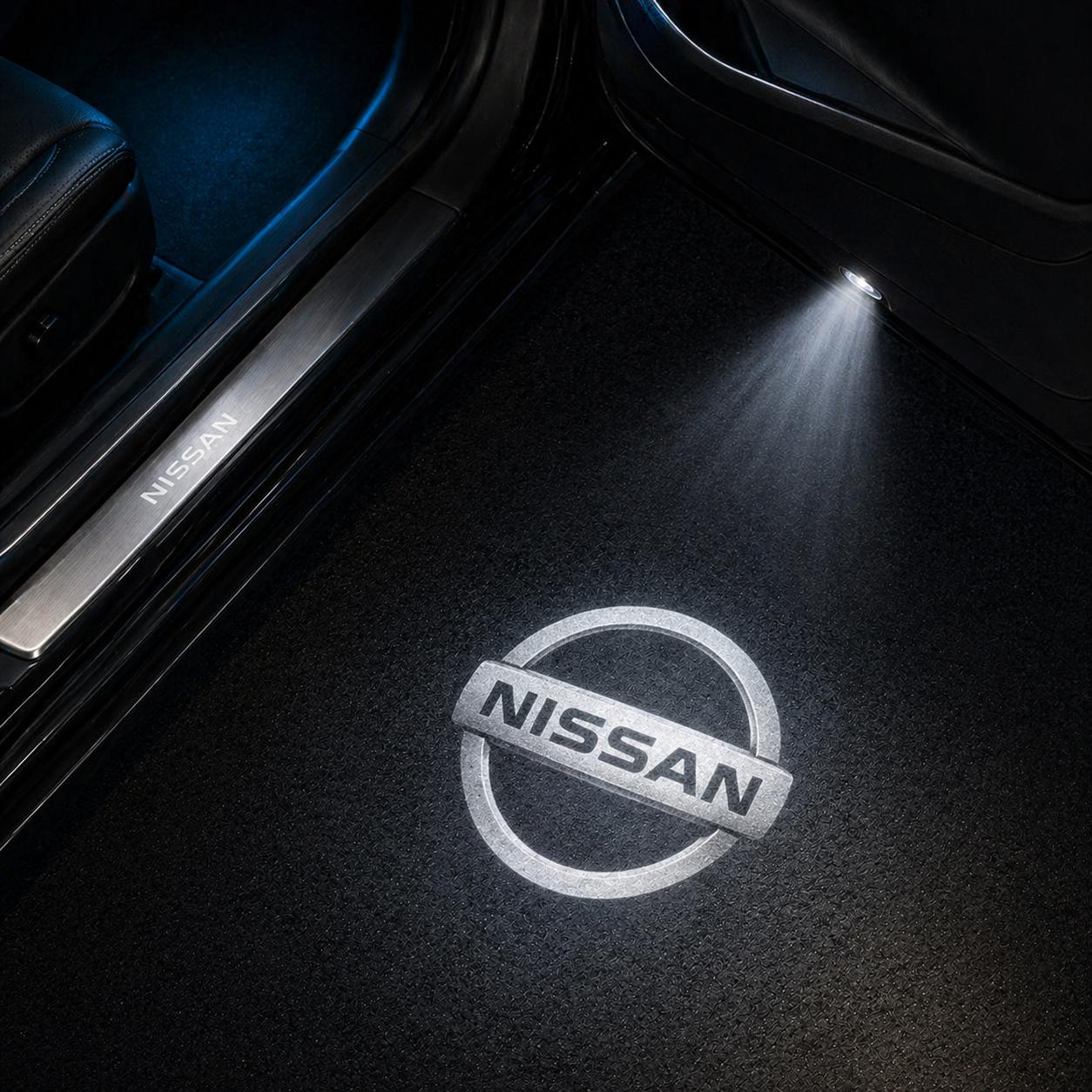 DYUHOP Nissan White Logo Wireless Welcome Light - 1 Pair